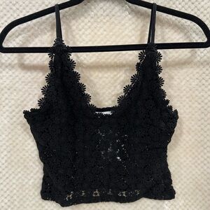 H&M Black Lace Camisole Crop Top